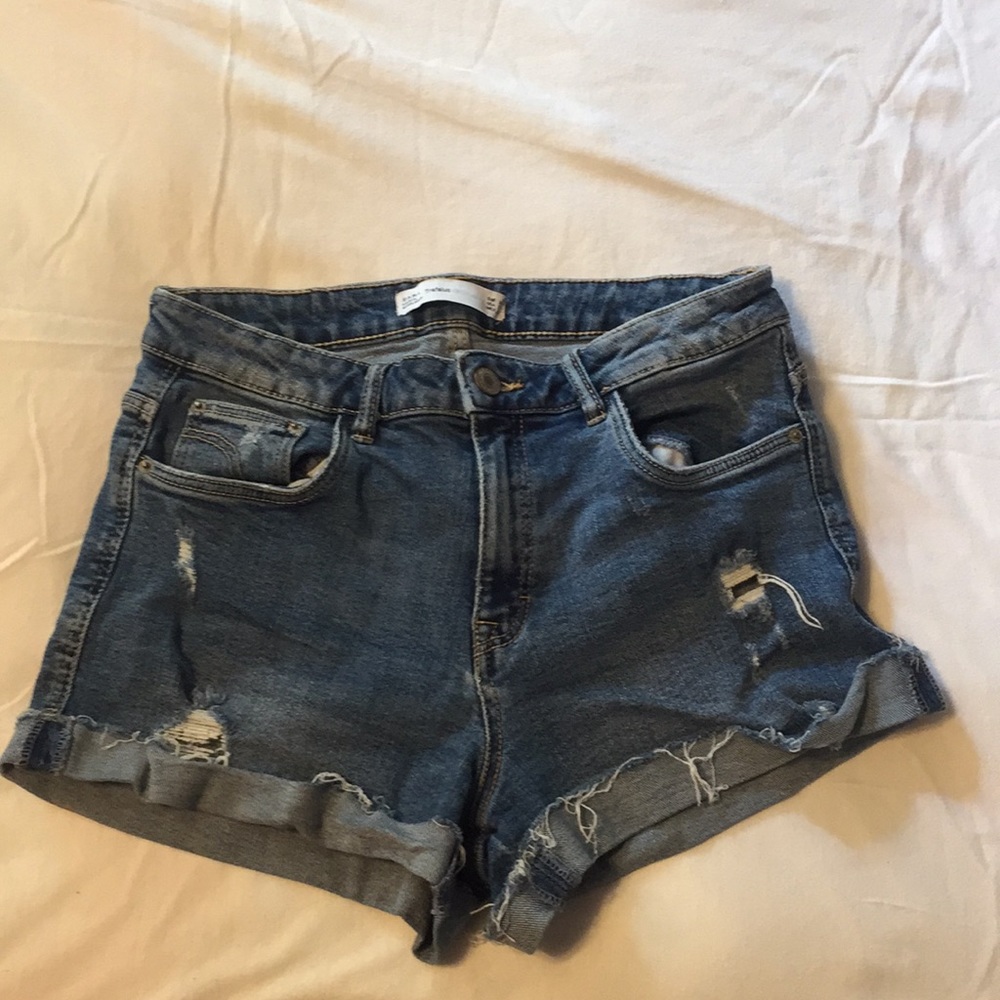 blue denim shorts